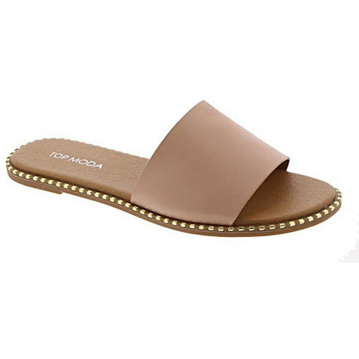 Shoes - Gatheth Sandal Slides - NUDE - Cultured Cloths Apparel