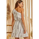 Women's Dresses - One Shoulder Print Ruffle Dress -  - Cultured Cloths Apparel