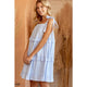 Women's Dresses - Tiered Solid Cotton Dress with Shoulder Ties -  - Cultured Cloths Apparel