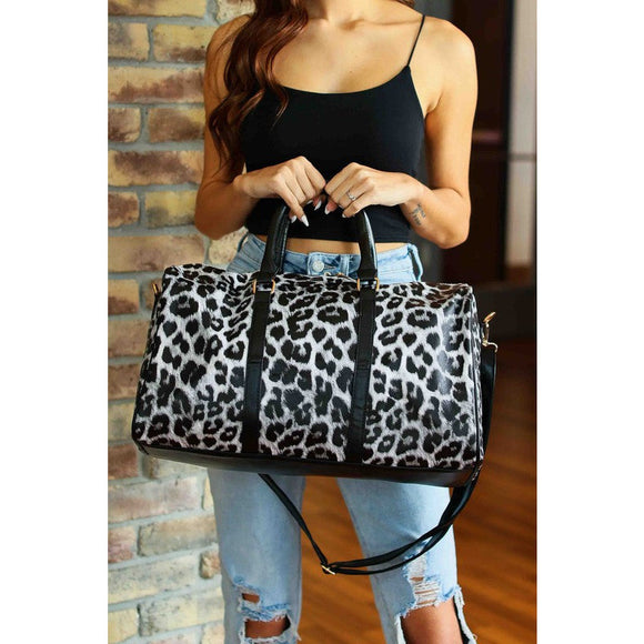 Accessories, Bags - Leopard Weekender - Gray - Cultured Cloths Apparel