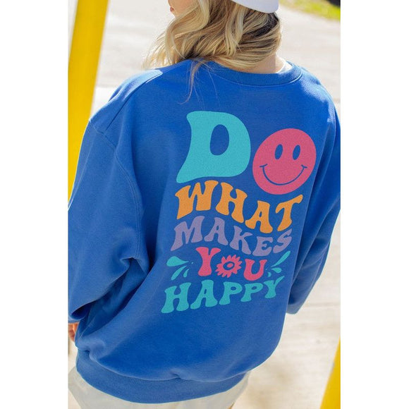 Women's Sweaters - Make You Happy Graphic Sweatshirt -  - Cultured Cloths Apparel