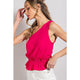 Women's Sleeveless - One Shoulder Sleeveless Ruffle Blouse Top -  - Cultured Cloths Apparel