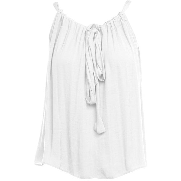 Women's Sleeveless - Tunnel Tie Satin Swing Top -  - Cultured Cloths Apparel