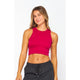 Athleisure - Ribbed Seamless Sleeveless Crop Top - Cerise - Cultured Cloths Apparel
