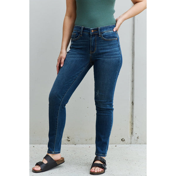 Denim - Judy Blue Aila Regular Full Size Mid Rise Cropped Relax Fit Jeans -  - Cultured Cloths Apparel