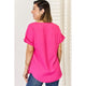 Women's Short Sleeve - Zenana V-Neck Rolled Short Sleeve T-Shirt -  - Cultured Cloths Apparel