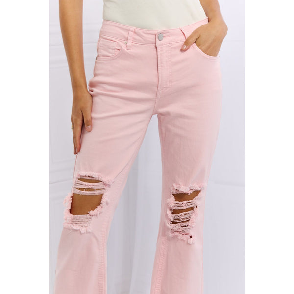 Denim - RISEN Miley Full Size Distressed Ankle Flare Jeans -  - Cultured Cloths Apparel