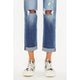 Denim - Kancan High Waist Distressed Hem Detail Cropped Straight Jeans -  - Cultured Cloths Apparel