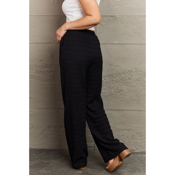 Denim - GeeGee Dainty Delights Textured High Waisted Pant in Black -  - Cultured Cloths Apparel