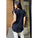 Women's Short Sleeve - Zenana Full Size Ruffle Shoulder Notched Neck Blouse -  - Cultured Cloths Apparel