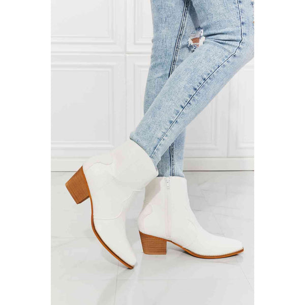Shoes - MMShoes Watertower Town Faux Leather Western Ankle Boots in White - White - Cultured Cloths Apparel