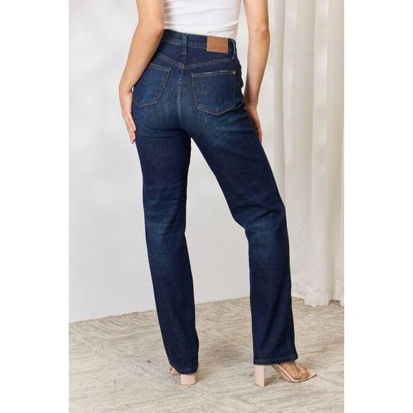 Denim - Judy Blue Full Size Button-Fly Straight Jeans -  - Cultured Cloths Apparel