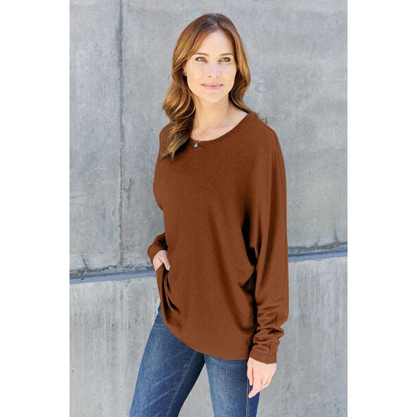 Women's Long Sleeve - Double Take Full Size Round Neck Long Sleeve T-Shirt -  - Cultured Cloths Apparel