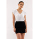 Women's Short Sleeve - Floral Lace Back Woven Top - White - Cultured Cloths Apparel