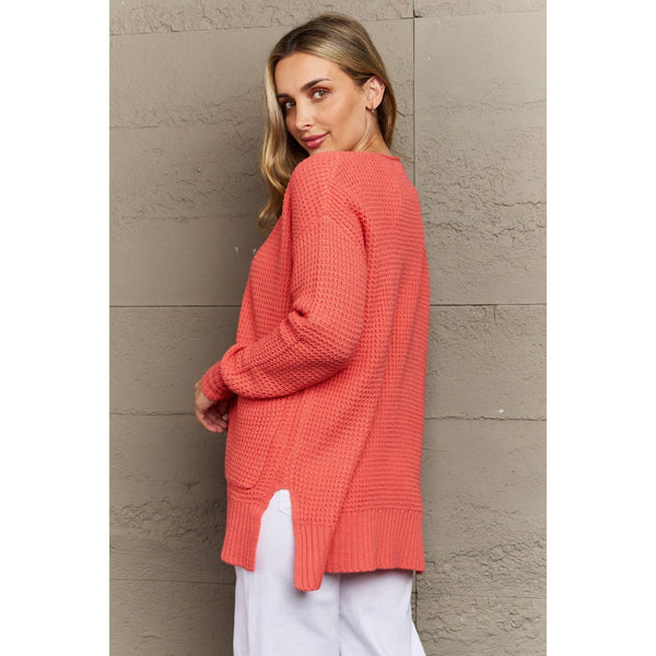 Outerwear - Zenana Bright & Cozy Full Size Waffle Knit Cardigan -  - Cultured Cloths Apparel