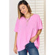 Women's Short Sleeve - Zenana Texture Short Sleeve T-Shirt - Candy Pink - Cultured Cloths Apparel