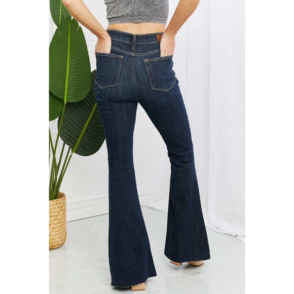 Denim - Judy Blue Tiffany Full Size Mid Rise Flare Jeans -  - Cultured Cloths Apparel