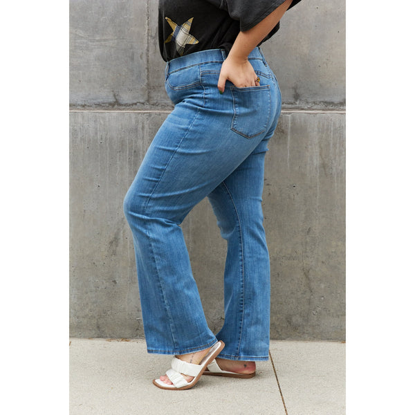 Denim - Judy Blue Lolita Full Size High Waist Pull On Slim Bootcut Jeans -  - Cultured Cloths Apparel