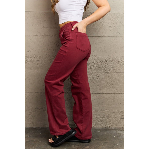 Denim - Judy Blue Malia Full Size High Waist Front Seam Straight Jeans -  - Cultured Cloths Apparel