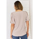 Women's Short Sleeve - Zenana V-Neck Puff Sleeve Top -  - Cultured Cloths Apparel