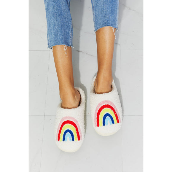 Shoes - MMShoes Rainbow Plush Slipper - Rainbow - Cultured Cloths Apparel