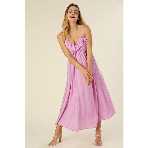 Women's Dresses - Maxi dress with ruffles - Lavender - Cultured Cloths Apparel