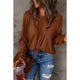 Women's Long Sleeve - Double Take Full Size Round Neck Long Sleeve T-Shirt - Caramel - Cultured Cloths Apparel