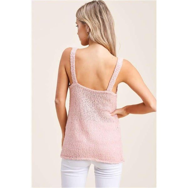 Women's Sleeveless - Deep V-Neck Textured Yarn Sleeveless Tank Top -  - Cultured Cloths Apparel