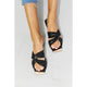 Shoes - Qupid Ladies' Lunch Square Toe Crisscross Slide -  - Cultured Cloths Apparel