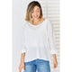 Women's 3/4 Sleeve - Zenana Full Size Waffle Knit V-Neck Long Sleeve Slit Top -  - Cultured Cloths Apparel