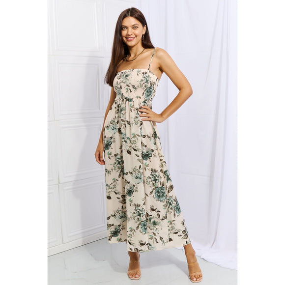 Women's Dresses - OneTheLand Hold Me Tight Sleeveless Floral Maxi Dress in Sage - Floral - Cultured Cloths Apparel