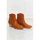 Shoes - MMShoes Watertower Town Faux Leather Western Ankle Boots in Ochre -  - Cultured Cloths Apparel