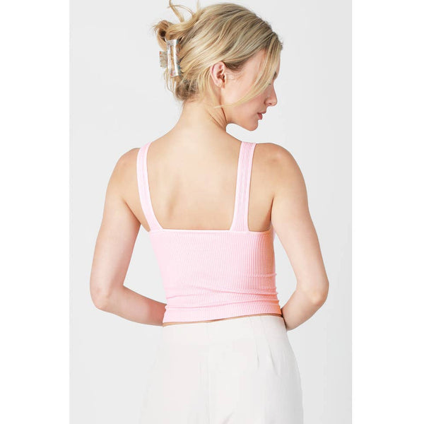 Athleisure - V Neck Ribbed Cropped Top -  - Cultured Cloths Apparel