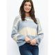 Women's Sweaters - Scallop Colorblock Pullover Sweater -  - Cultured Cloths Apparel