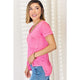 Women's Short Sleeve - Zenana V-Neck Short Sleeve Slit T-Shirt -  - Cultured Cloths Apparel