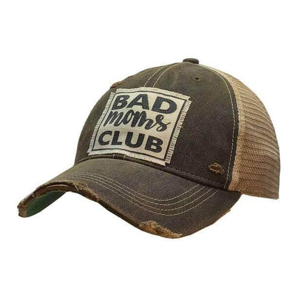 Baseball Hats - Bad Moms Club Distressed Trucker Cap -  - Cultured Cloths Apparel