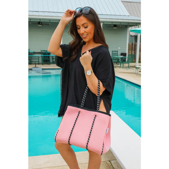 Accessories, Bags - The Gianna, Pink Waterproof Neoprene - Pink - Cultured Cloths Apparel