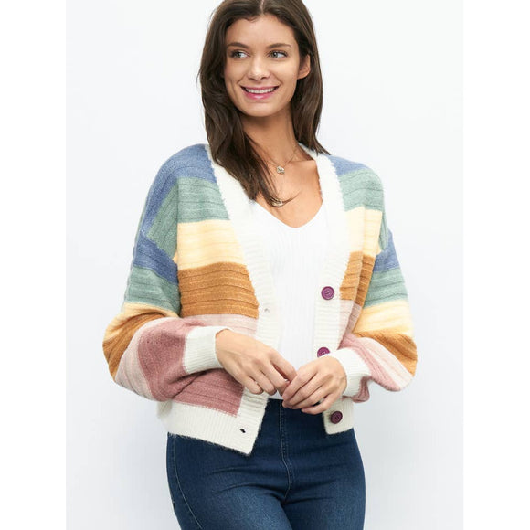 Outerwear - Multi Color Stripe Cardigan -  - Cultured Cloths Apparel
