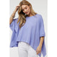 Women's Short Sleeve - SOLID ROUND NECK LOOSE TOP - Lavender - Cultured Cloths Apparel