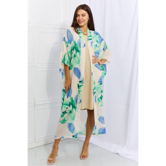 Outerwear - OneTheLand Colorful Minds Floral Kimono - Floral - Cultured Cloths Apparel