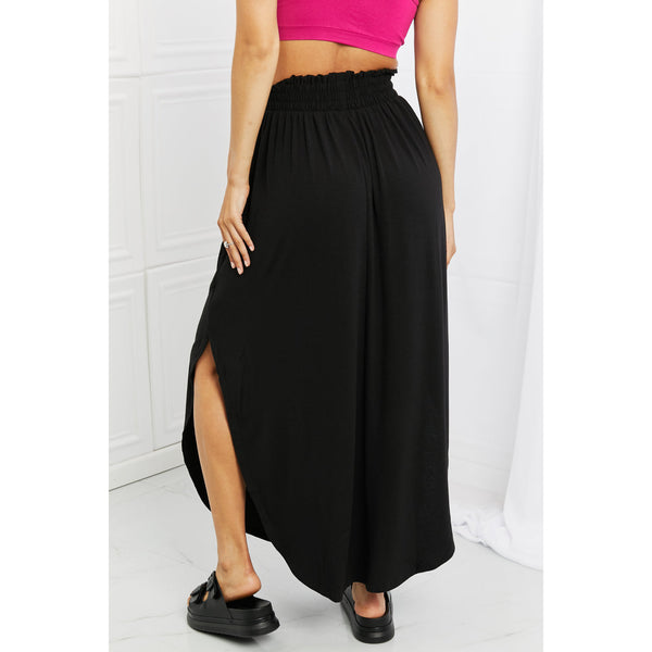 Skirts - Zenana It's My Time Full Size Side Scoop Scrunch Skirt in Black -  - Cultured Cloths Apparel