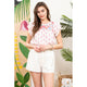 Women's Short Sleeve - Embroidered Ruffle Sleeve Woven Top -  - Cultured Cloths Apparel