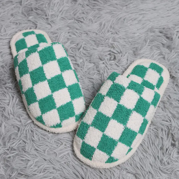Shoes - Checkerboard Slippers -  - Cultured Cloths Apparel