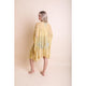 Outerwear - Floral Mandala Embroidered Kimono - Mustard - Cultured Cloths Apparel