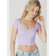 Athleisure - Cap Sleeve Ribbed Crop Top - Orchid Petal - Cultured Cloths Apparel