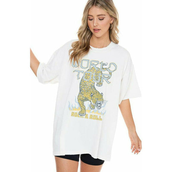 Graphic T-Shirts - World Tour Rock N' Roll Graphic Oversized T-Shirt -  - Cultured Cloths Apparel