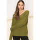 Women's Sweaters - Ultra Soft & Cute V- Neck Sweater - Olive - Cultured Cloths Apparel