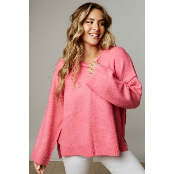 Women's Sweaters - Solid Cozy Fit Loose Sweater -  - Cultured Cloths Apparel