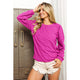 Women's Long Sleeve - BiBi Round Neck Brushed Checker Top -  - Cultured Cloths Apparel