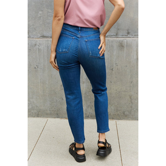 Denim - Judy Blue Melanie Full Size High Waisted Distressed Boyfriend Jeans -  - Cultured Cloths Apparel